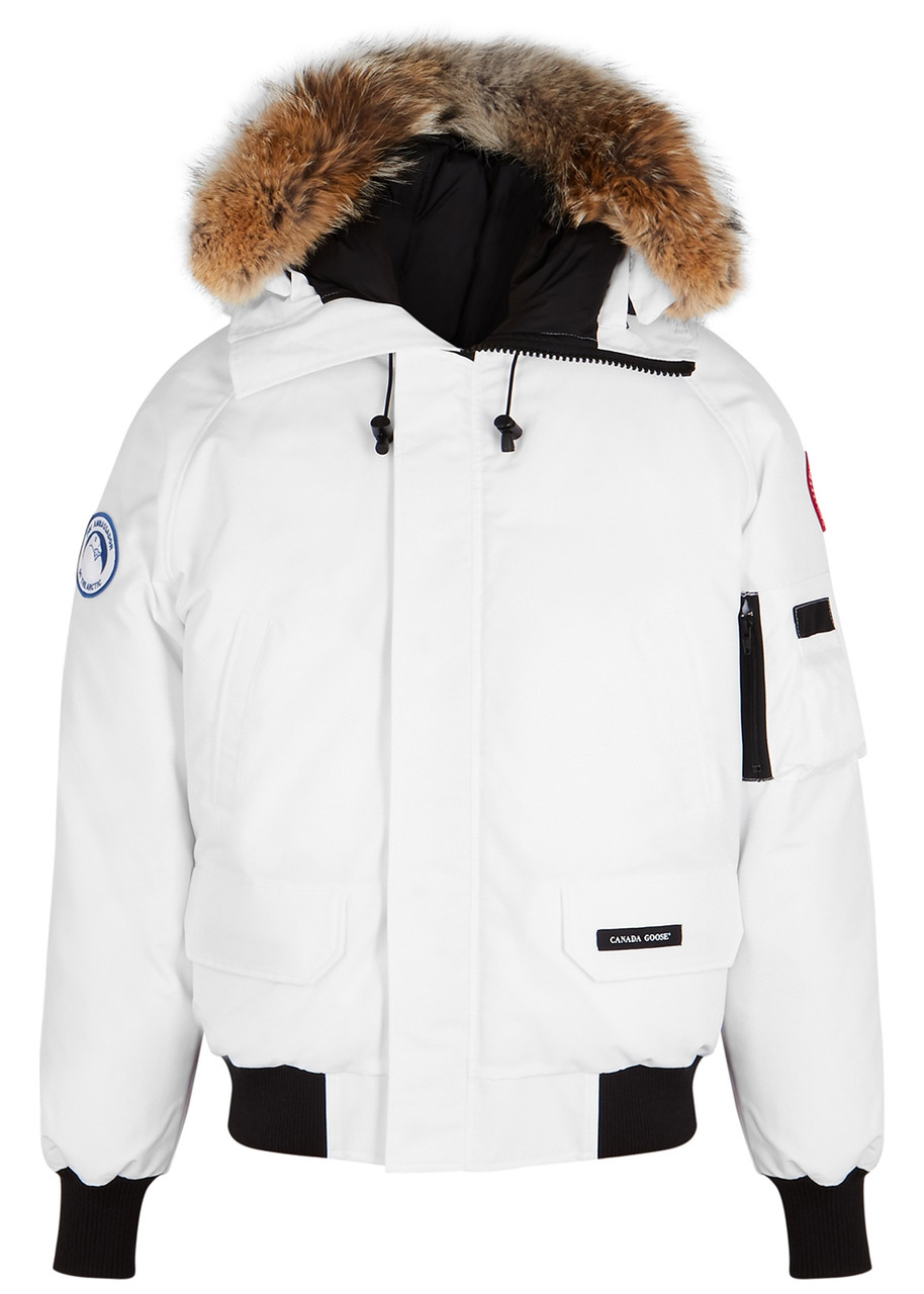 Canada Goose Chilliwack Pbi White Fur-trimmed Coat - L
