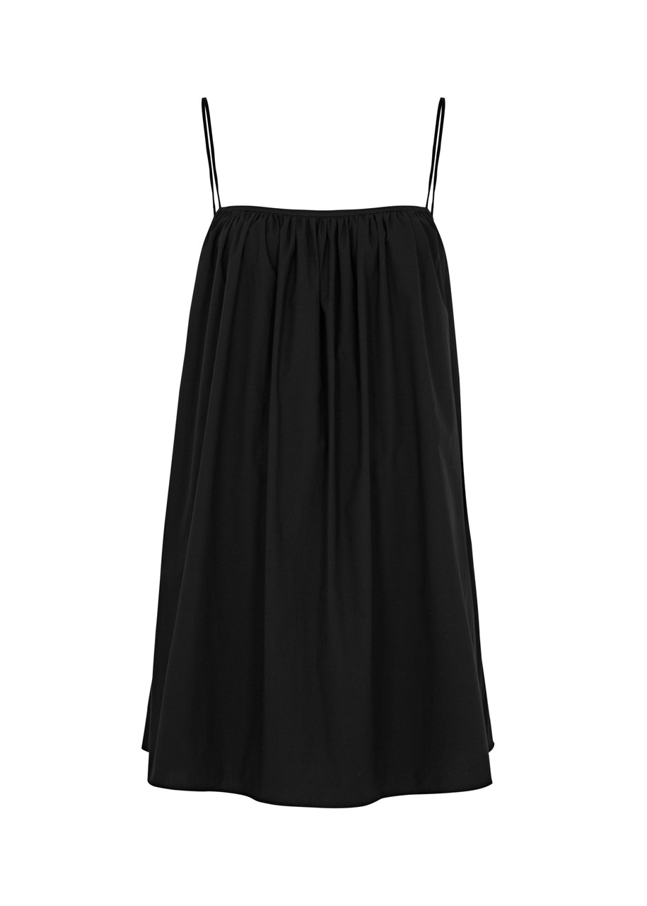Shop Matteau Cotton-poplin Mini Dress In Black