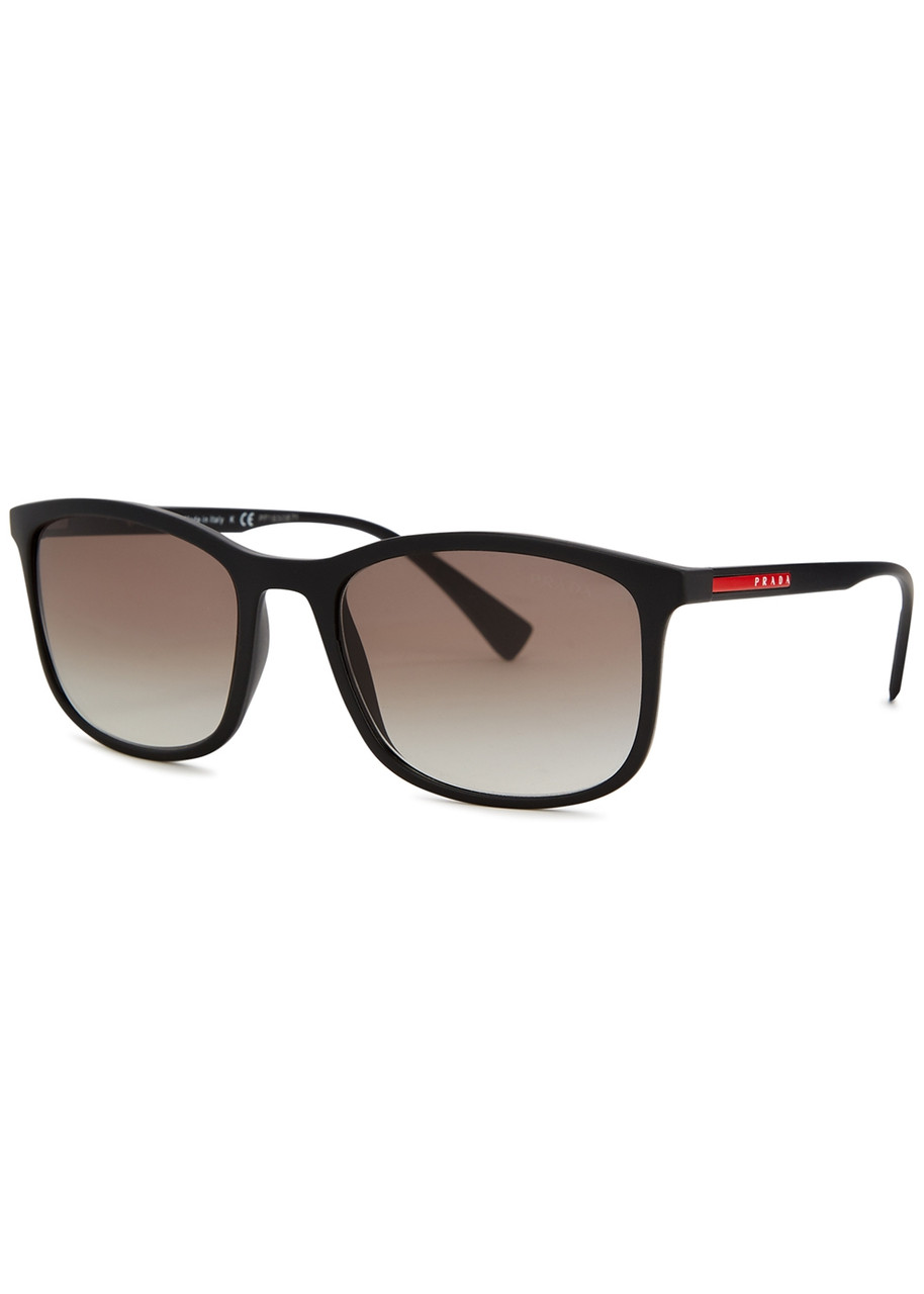 Prada Linea Rossa Matte Square-frame Sunglasses - Black - One Size