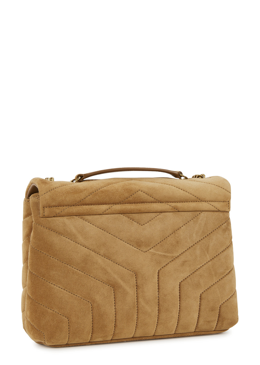  Saint Laurent - Women's Brown Loulou Small Suede Shoulder Bag - Adjustable Chain & Leather Shoulder Strap - One Size 