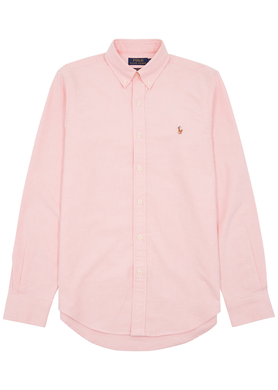 Shop Polo Ralph Lauren Piqué Cotton Oxford Shirt In Pink