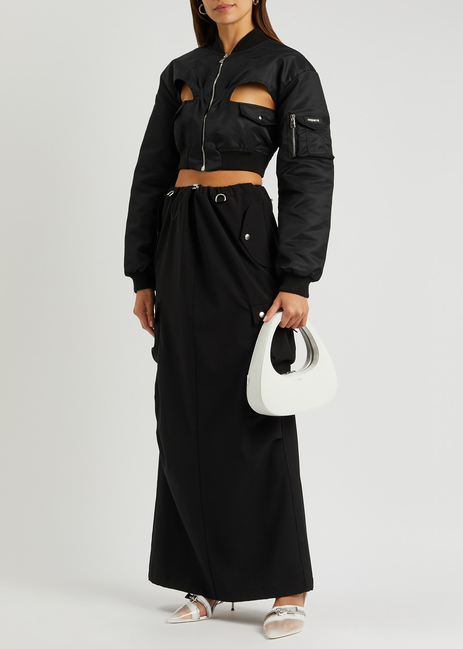  Coperni Cut-out Cropped Shell Bomber Jacket - Black - 10 