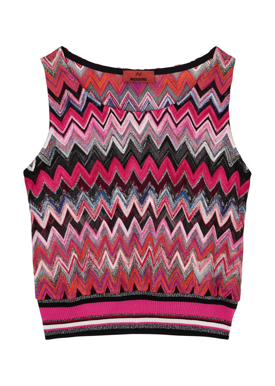 Missoni Zigzag Metallic Fine-knit Tank In Multi