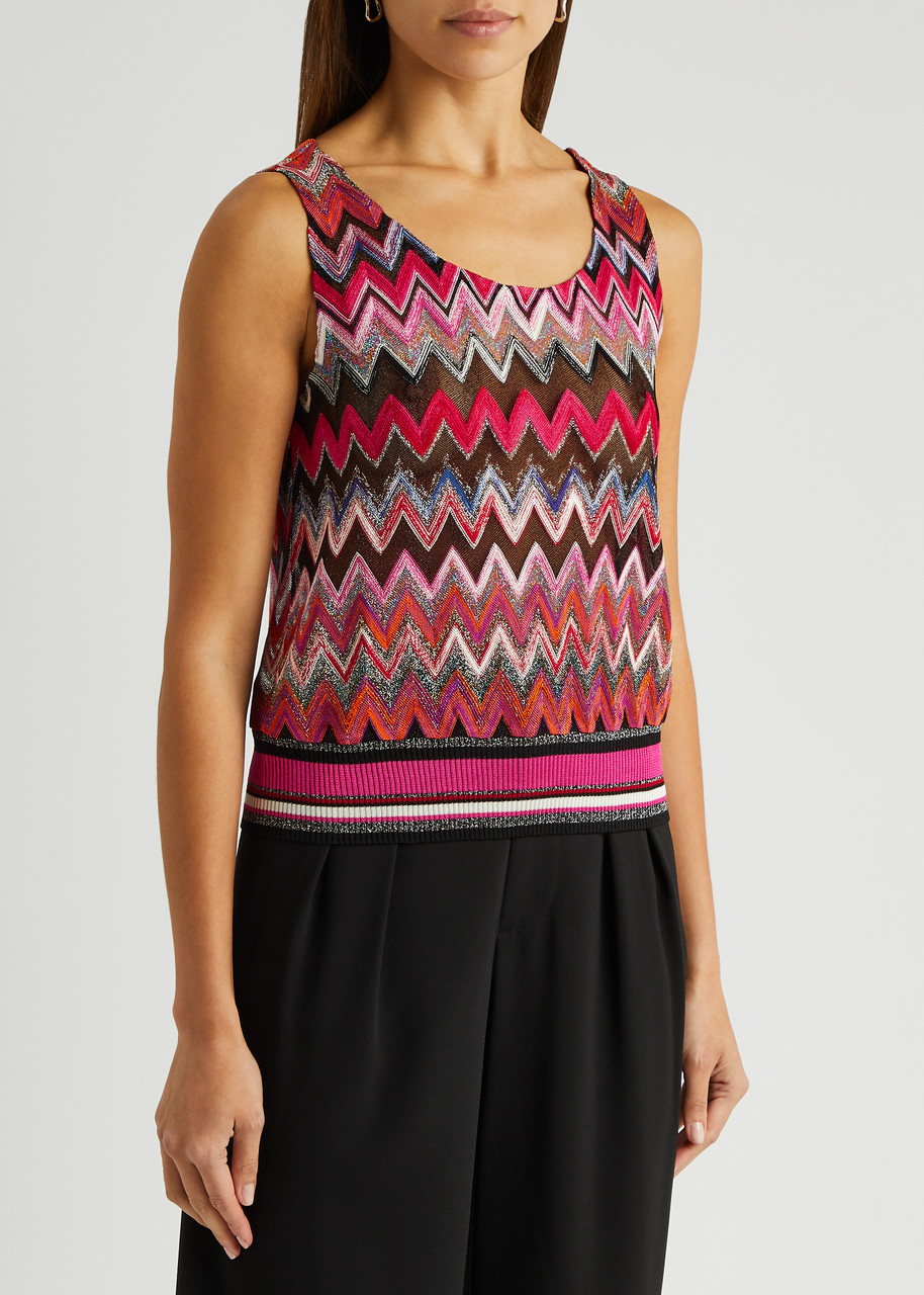  Missoni Zigzag Metallic Fine-knit Tank - Multicoloured - 10 