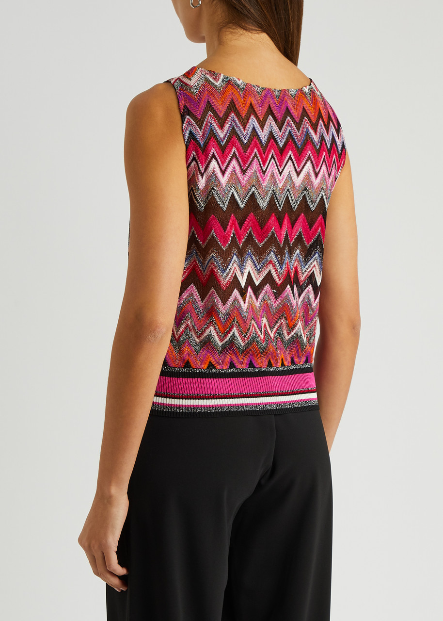  Missoni Zigzag Metallic Fine-knit Tank - Multicoloured - 10 