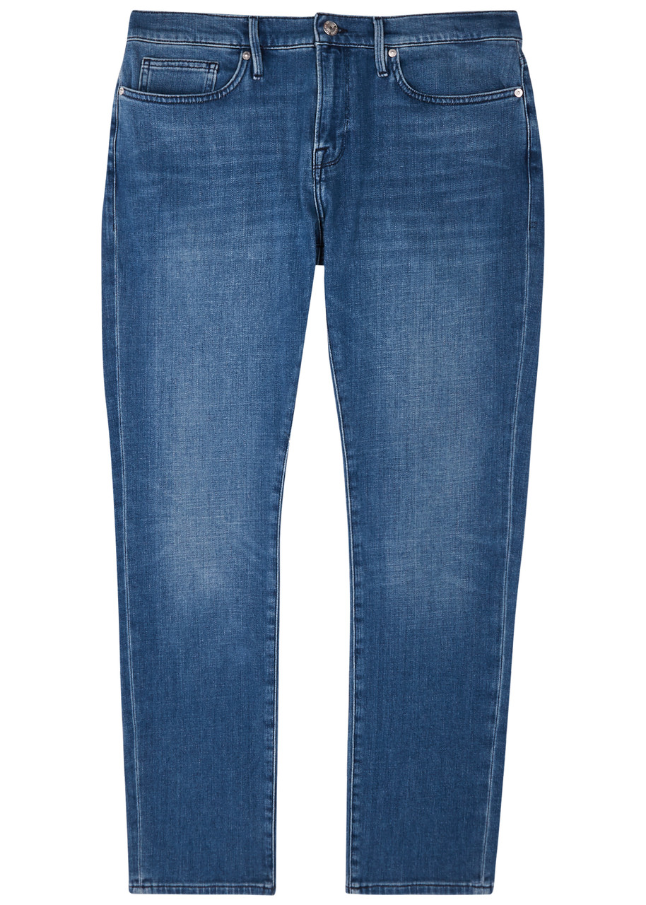 Frame L'homme Slim Jeans Dark Denim In Mid Blu