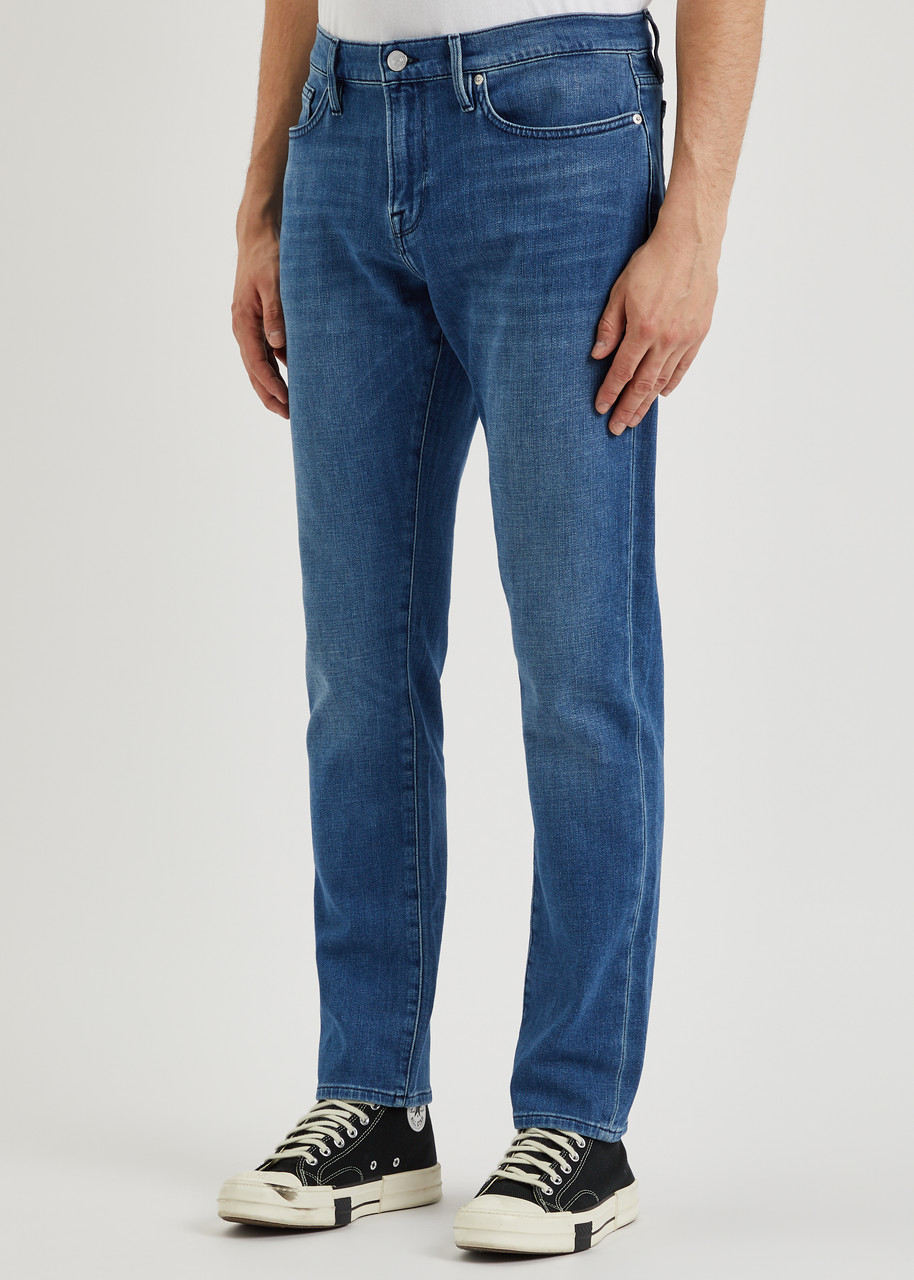 Frame L'homme Slim Jeans Dark Denim In Mid Blu