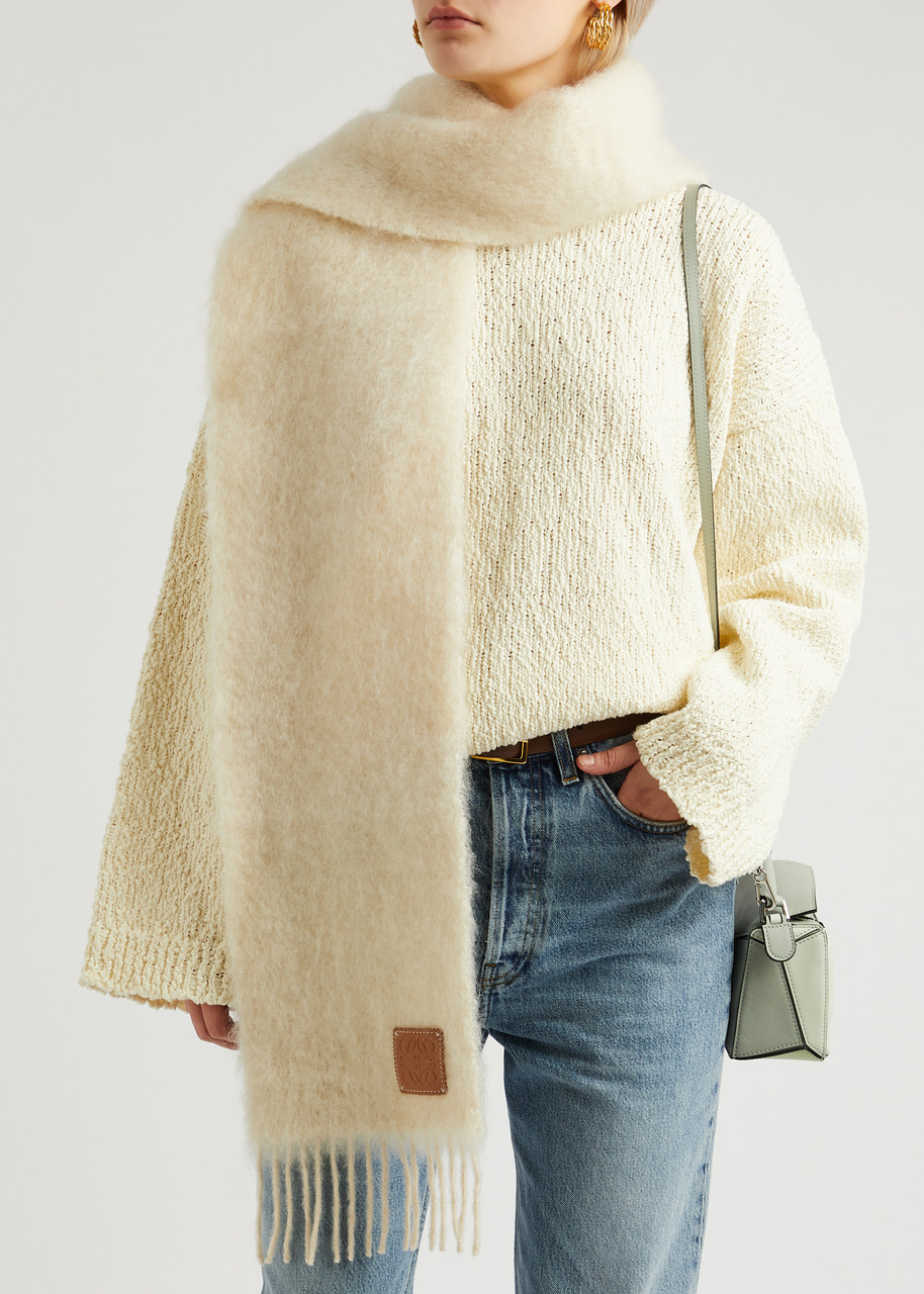  Loewe Mohair-blend Scarf - White 