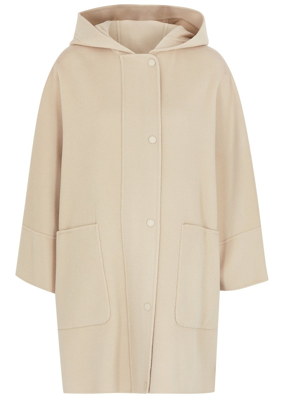 Weekend Max Mara Lollo Hooded Wool Coat - Cream - 8 (UK 8 / S)