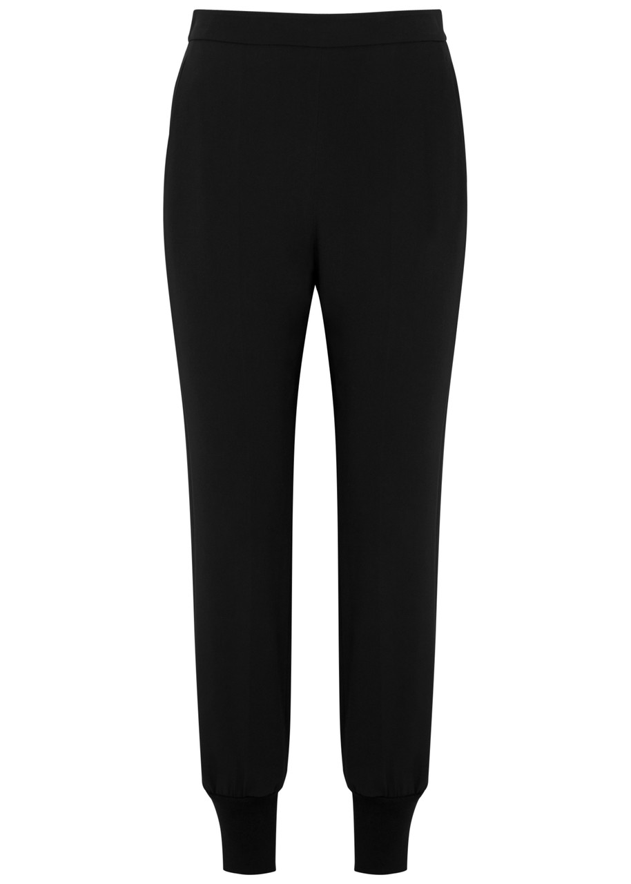 Stella Mccartney Tapered Stretch-crepe Trousers In Black