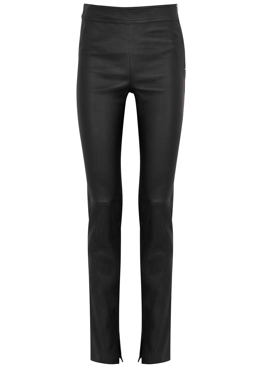 Helmut Lang Black Slim-leg Leather Trousers - 8