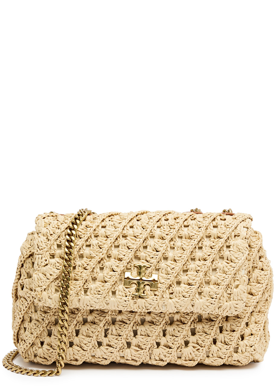 Tory Burch Kira Small Crochet Raffia Shoulder bag - Natural - One Size