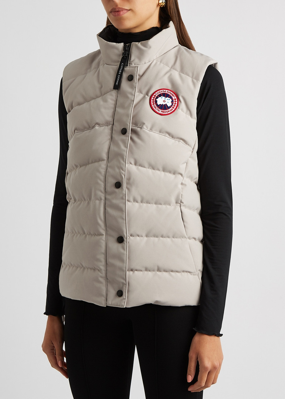 Canada Goose Womens Funnel-neck Brand-patch Shell Gilet Limestone In Light Grey