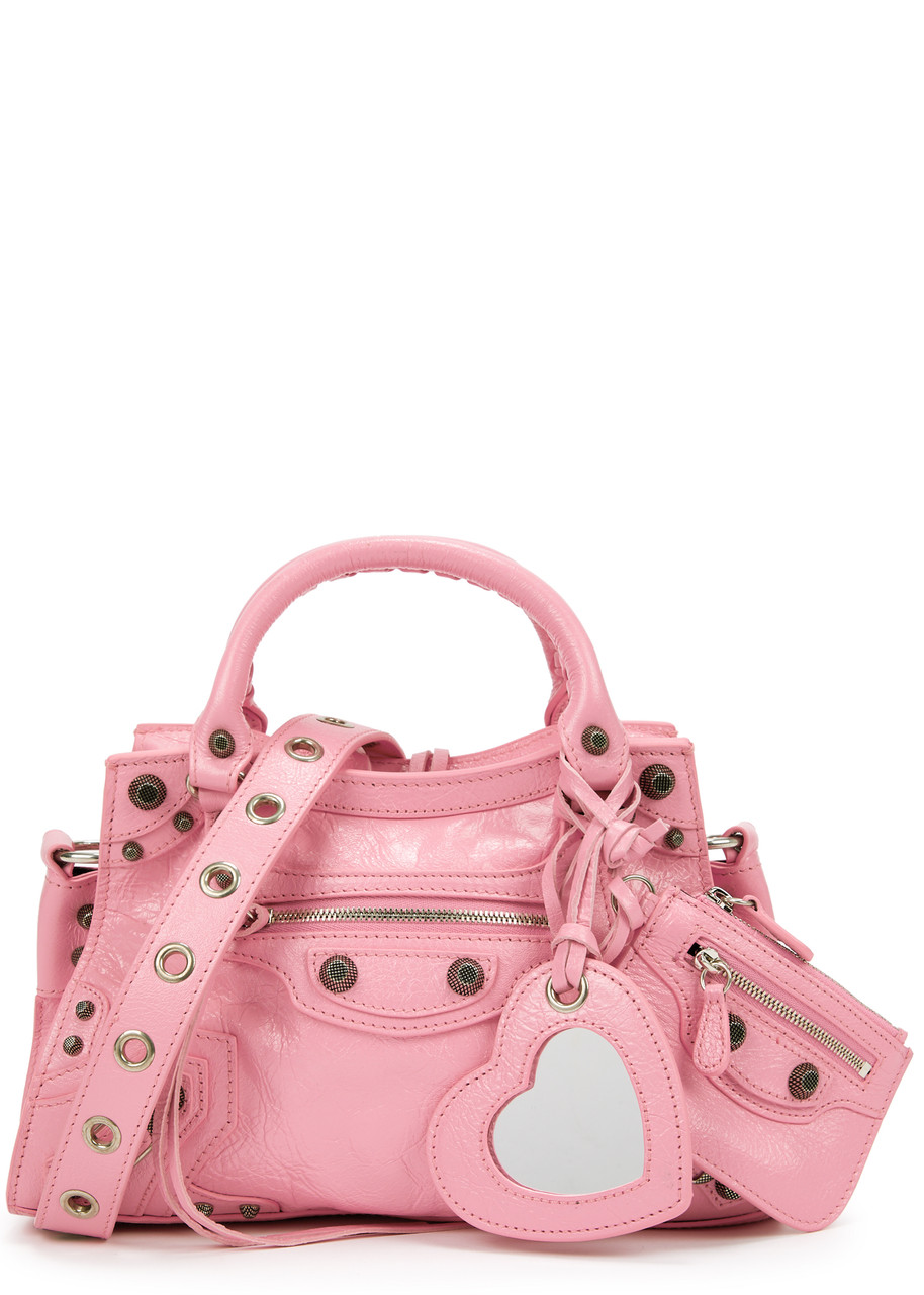 Balenciaga Neo Cagole City XS Leather Top Handle Bag, top Handle bag - Pink - One Size