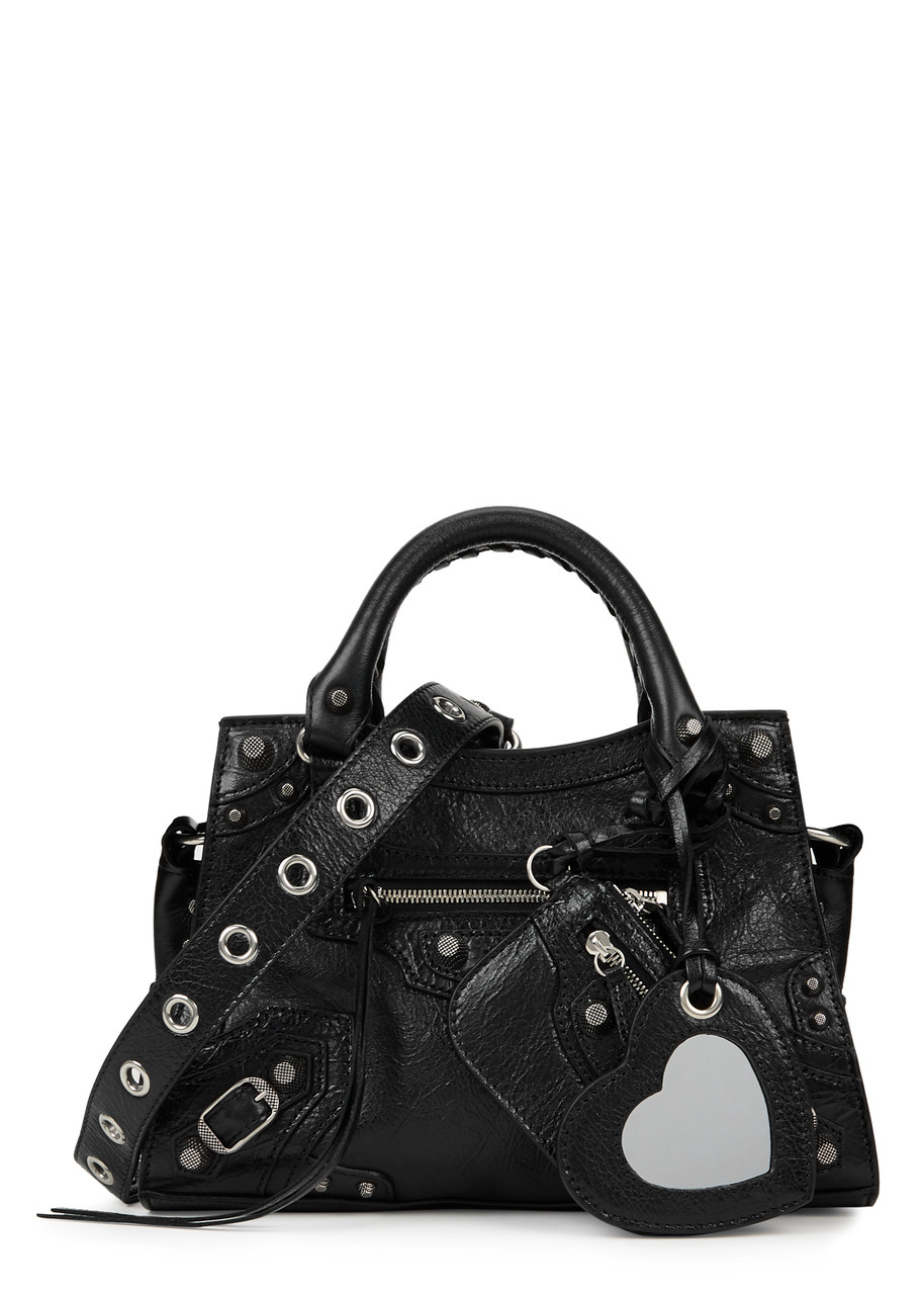 Balenciaga Neo Cagole City XS Leather Top Handle Bag, top Handle bag - Black - One Size