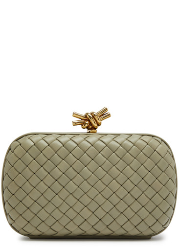 Gold Knot minaudière Intrecciato-leather clutch bag, Bottega Veneta