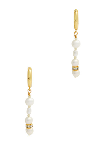 ANNI LU Upcycled Pearly 18kt gold-plated drop earrings