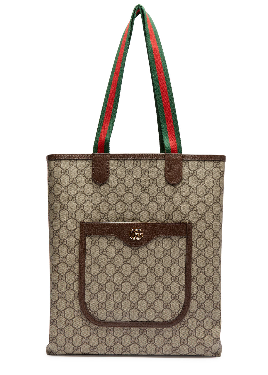 Gucci Gg Supreme Coated Canvas Tote, Canvas Bag, Beige In Pink