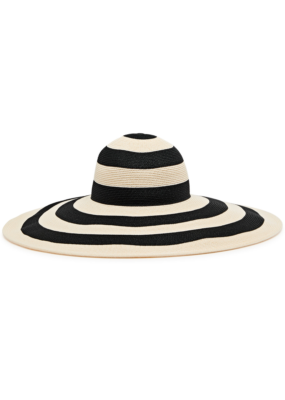 Eugenia Kim Sunny Striped Wide-brim Straw hat