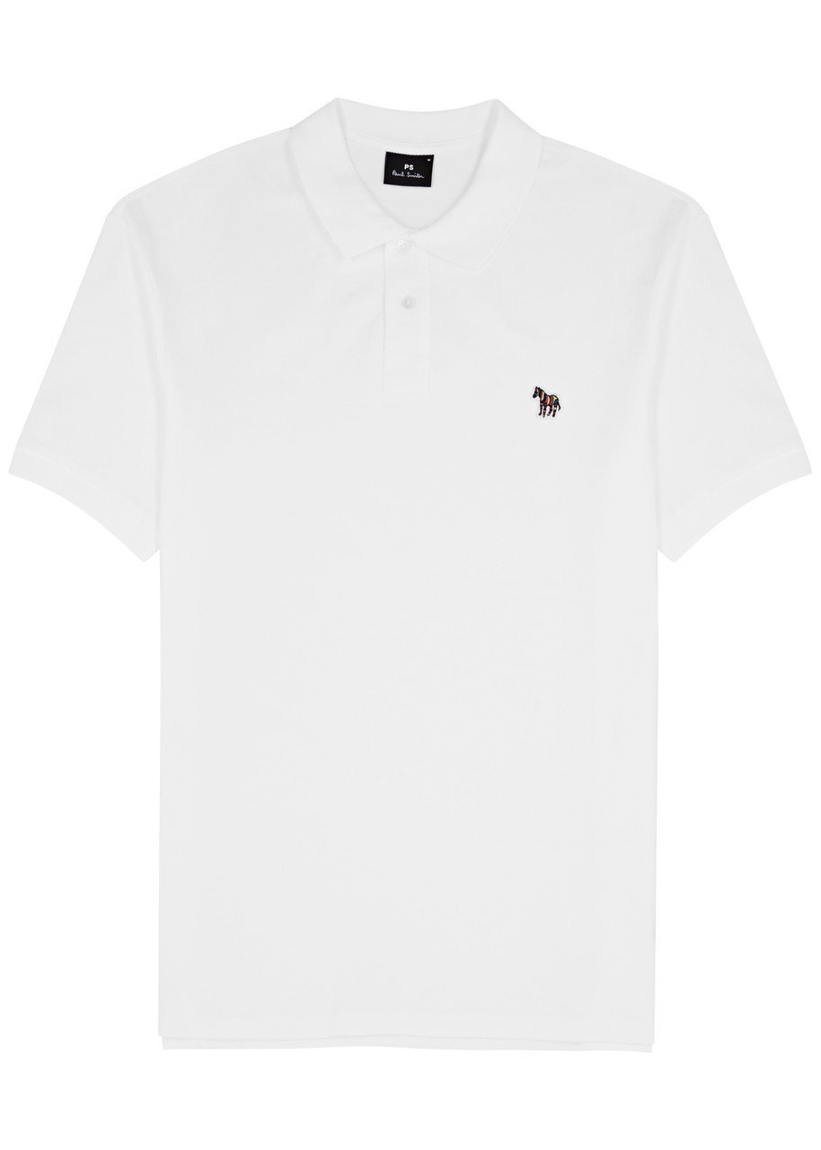 Ps By Paul Smith Ps Paul Smith Logo Piqué Cotton Polo Shirt In White