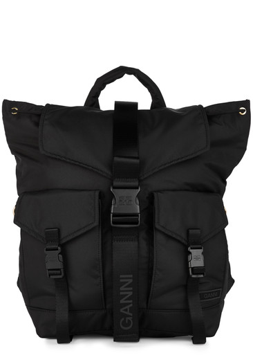 GANNI Logo nylon backpack | Harvey Nichols