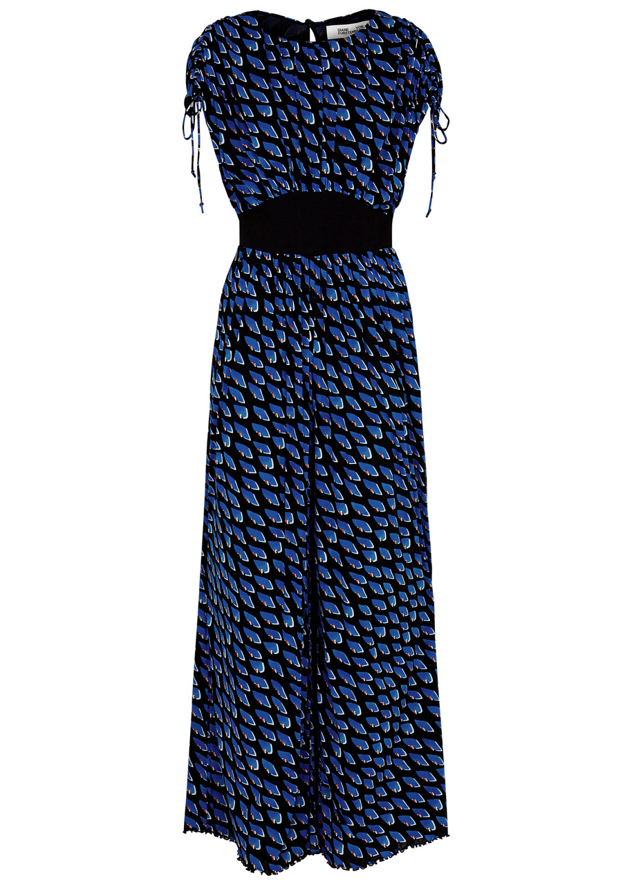 Diane Von Furstenberg Jumpsuit Mit Grafischem Print In Blue