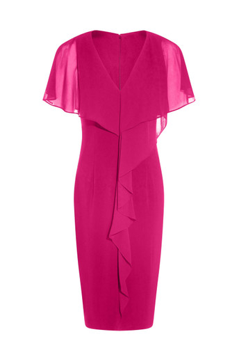 ADRIANNA PAPELL Jersey and chiffon sheath Harvey Nichols