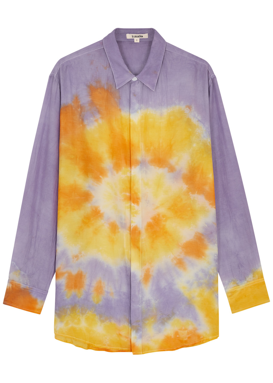 Luuda Tie-dye Cotton And Silk-blend Shirt In Yellow