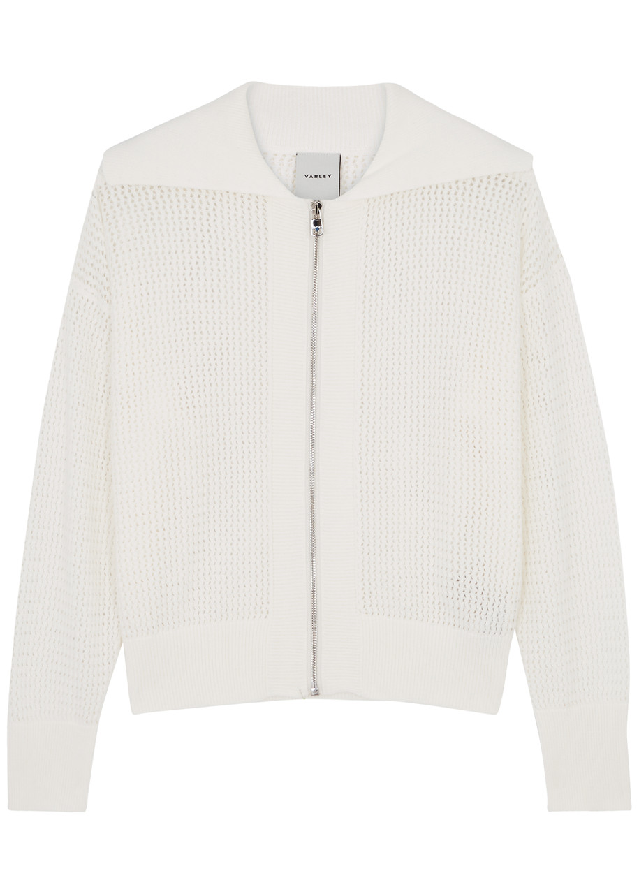 Varley Fairfield Open-knit Cotton Jacket In Neutral