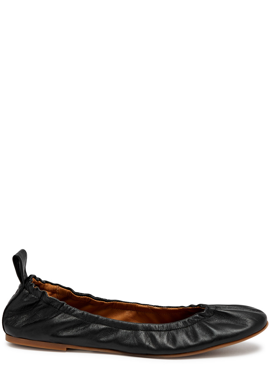 Atp Atelier Teano Leather Ballet Flats - Black - 5