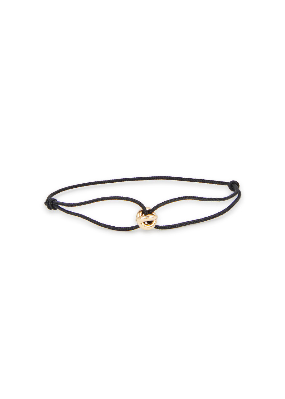 Le Gramme 1g Gold Entrelacs Cord Bracelet In Black