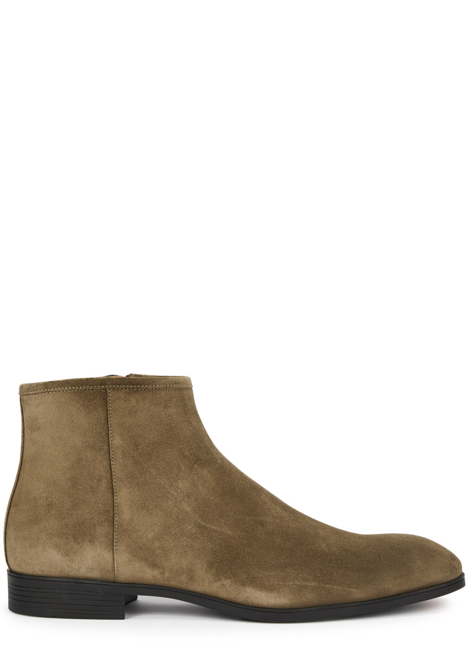 Santoni Suede Ankle Boots - Brown - 6