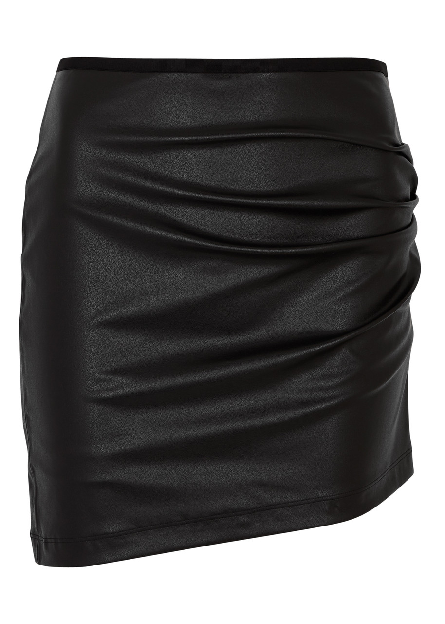 Helmut Lang Faux Leather Mini Skirt - Black - M