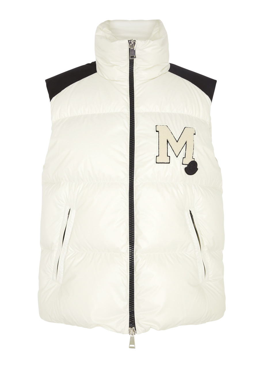 Moncler Oder Quilted Shell Gilet In Off White
