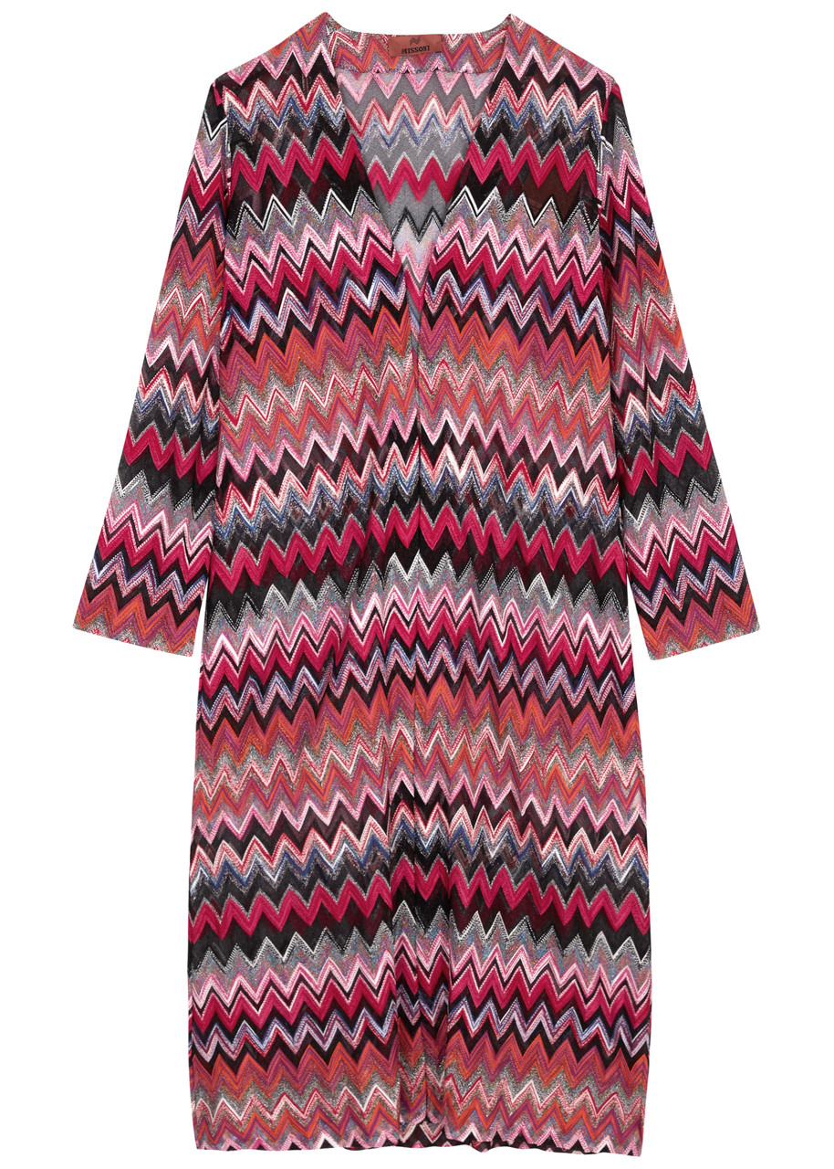 Missoni Zigzag Intarsia Fine-knit Cardigan - Multicoloured - 14