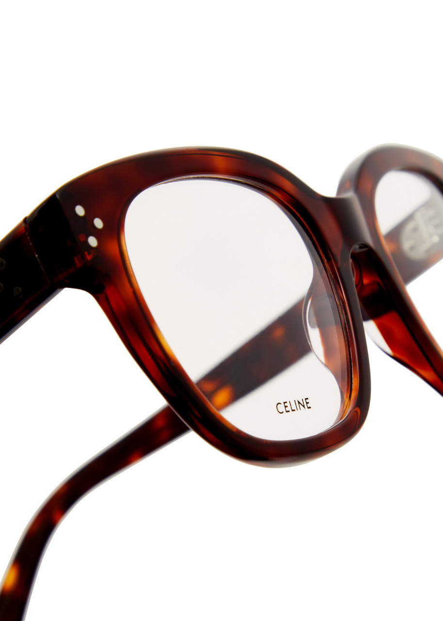  Celine - Square-frame Optical Glasses, Glasses, Brown, Can Be Fitted With Prescription Lenses, Designer-engraved Arm - Havana 
