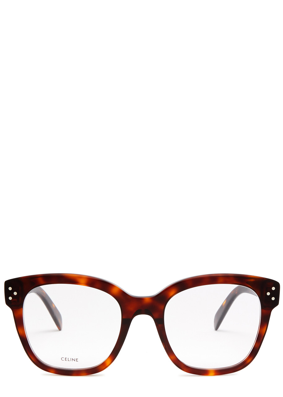  Celine - Square-frame Optical Glasses, Glasses, Brown, Can Be Fitted With Prescription Lenses, Designer-engraved Arm - Havana 