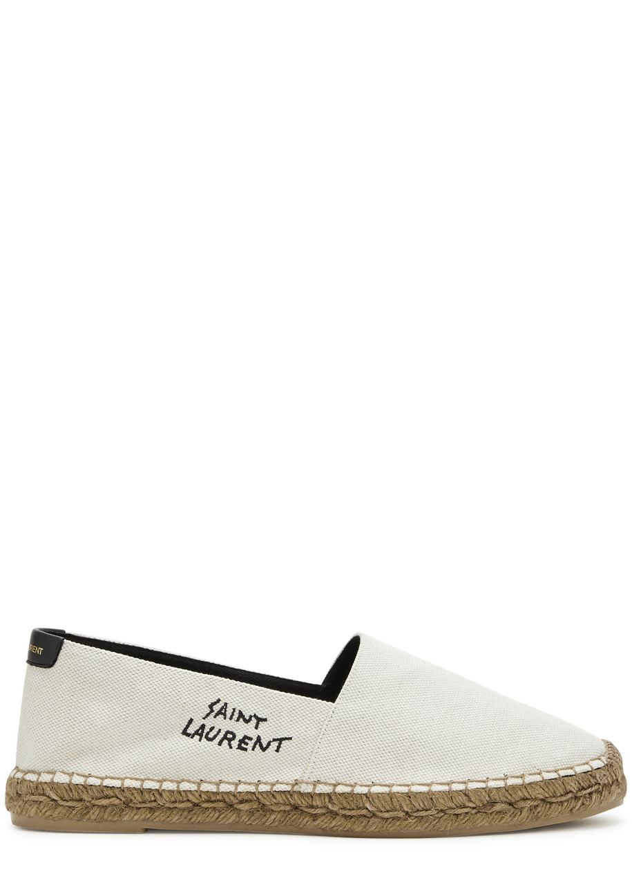 Saint Laurent Logo Canvas Espadrilles - Beige - 9