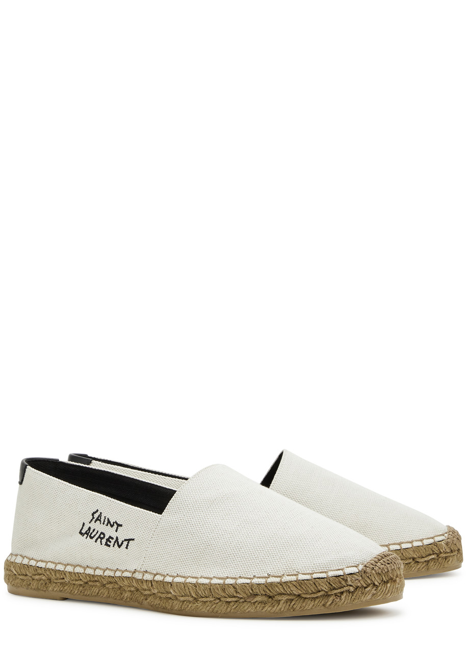  Saint Laurent Logo Canvas Espadrilles - Beige - 7 