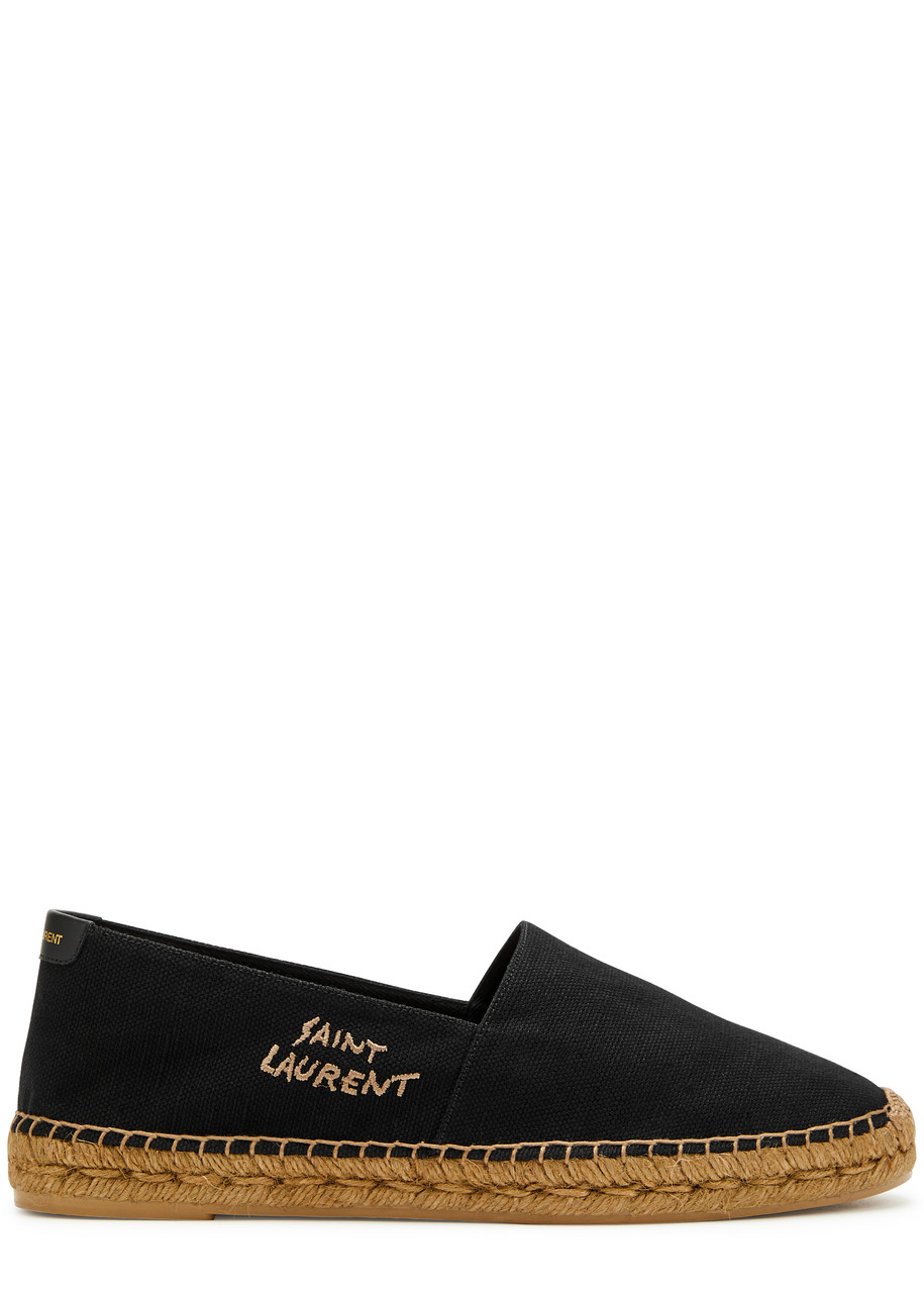Saint Laurent Logo Canvas Espadrilles - Black - 11
