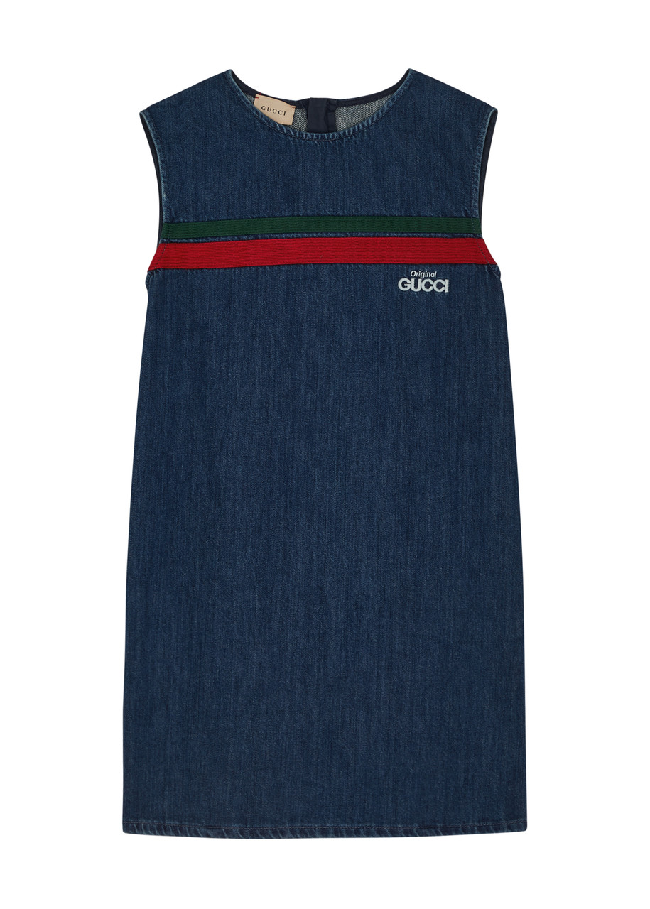 Gucci Kids Logo-embroidered Denim Dress - 8 Years