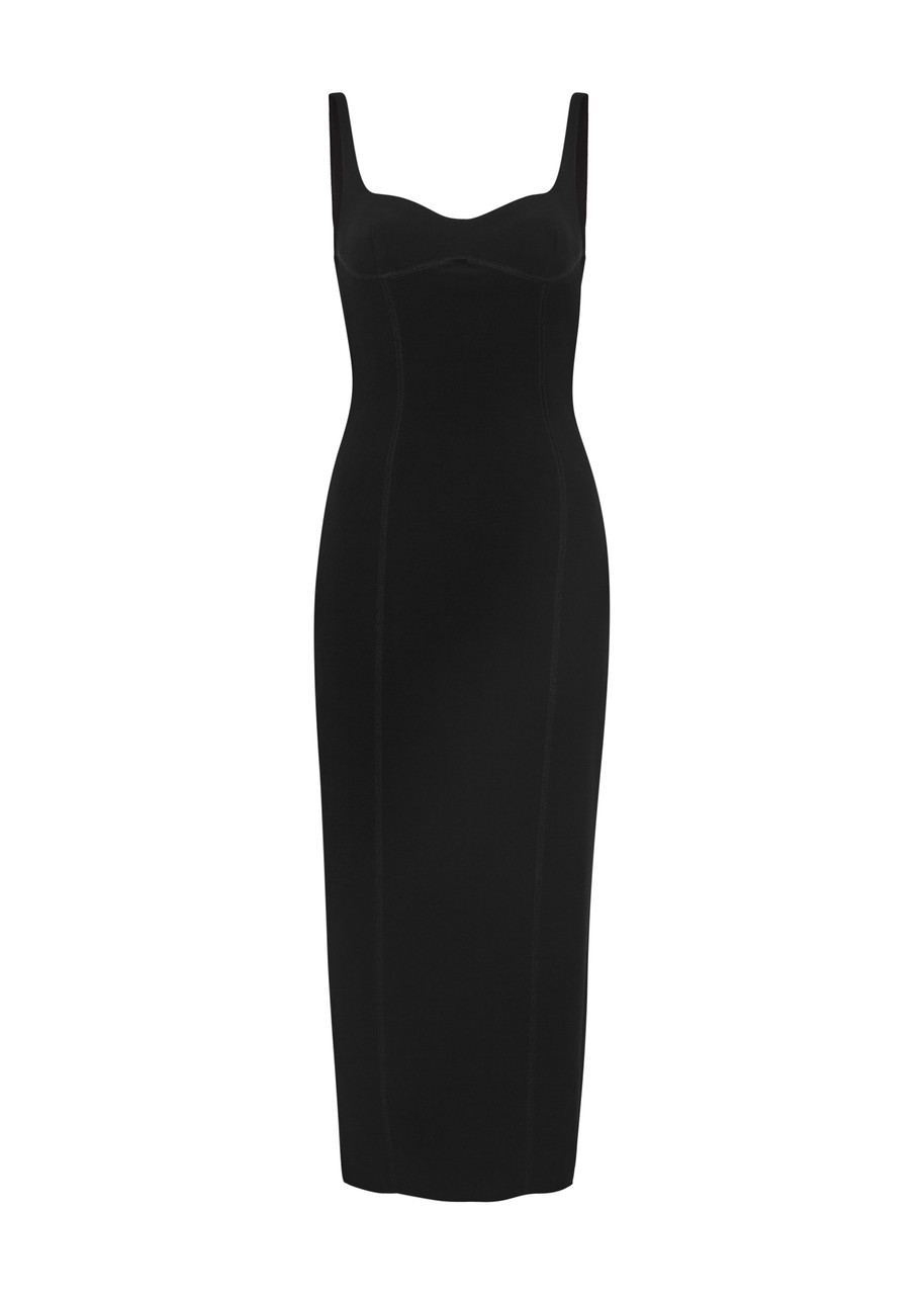 Bec & Bridge Zoey Stretch-cady Midi Dress In Black