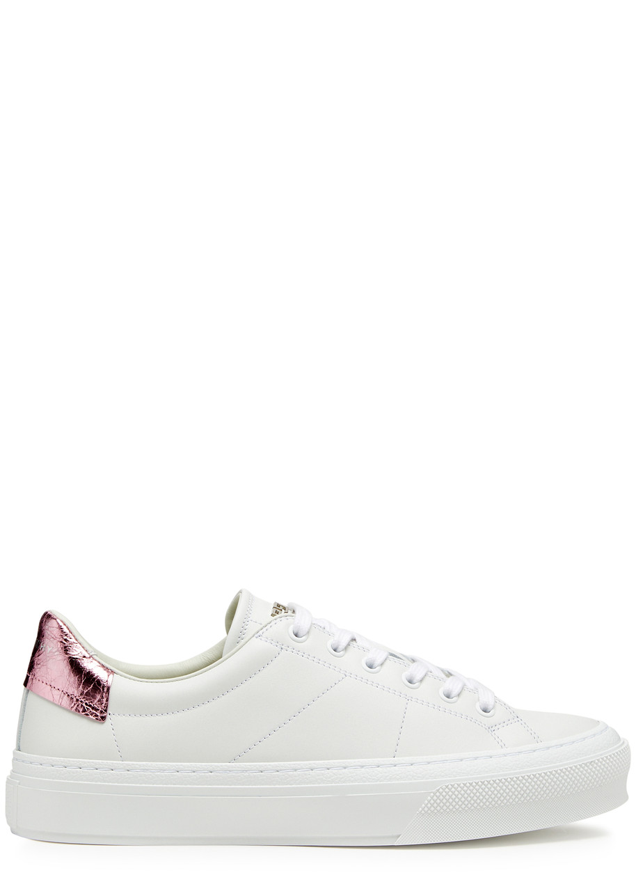 Givenchy City Sport Leather Sneakers In White