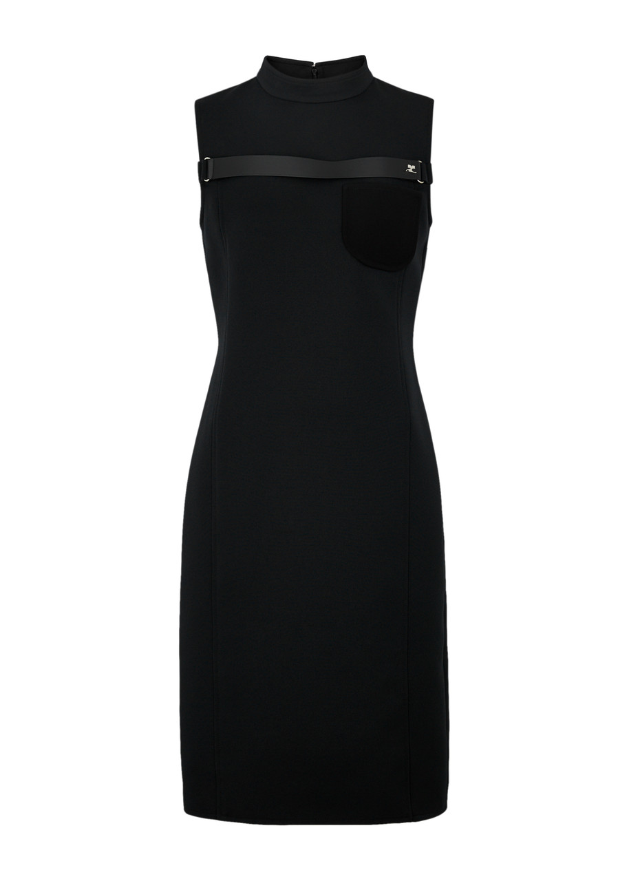 Courrèges Twill Midi Dress - Black - 10