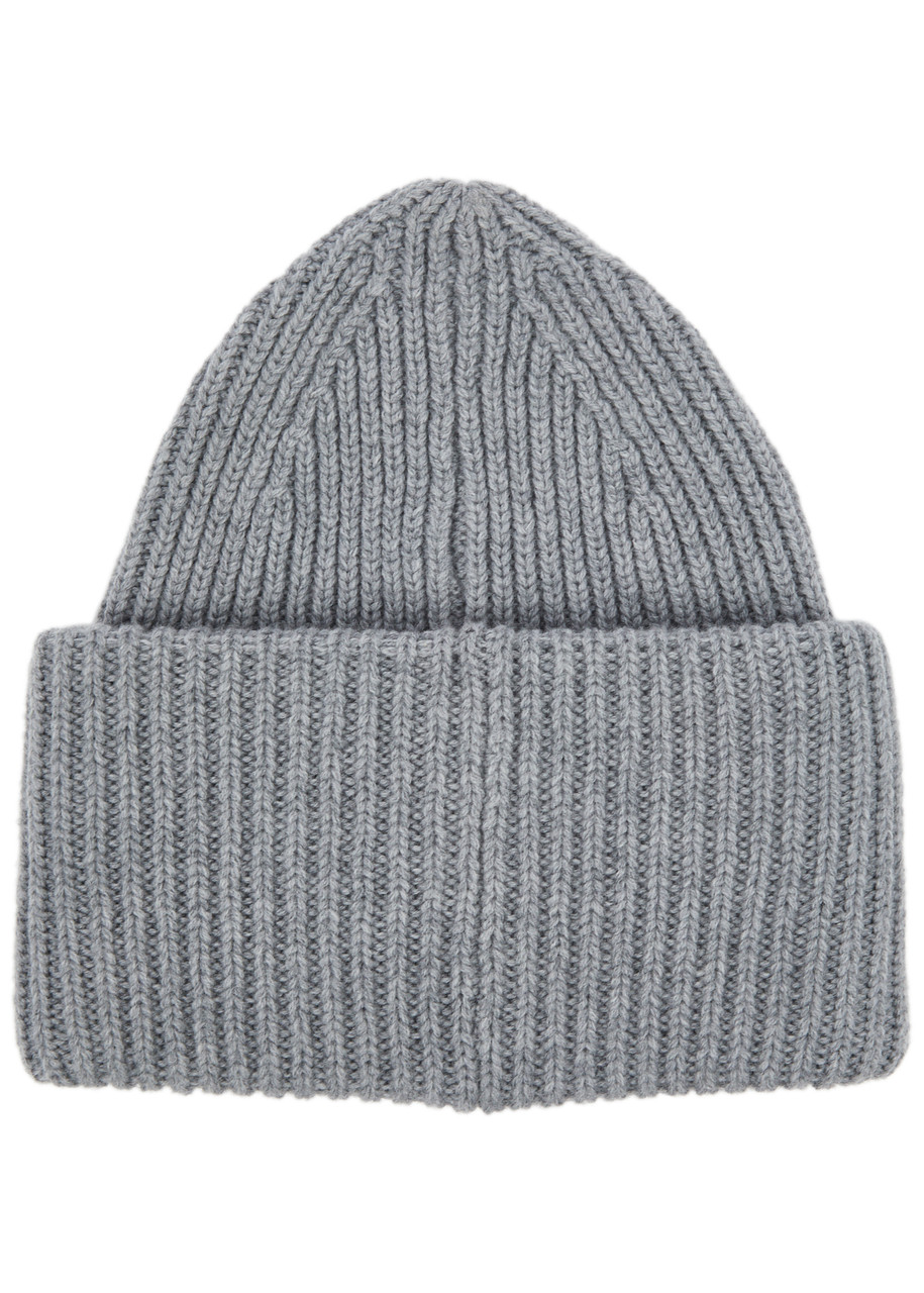 Acne Studios Pansy Ribbed Wool Beanie – Grey
