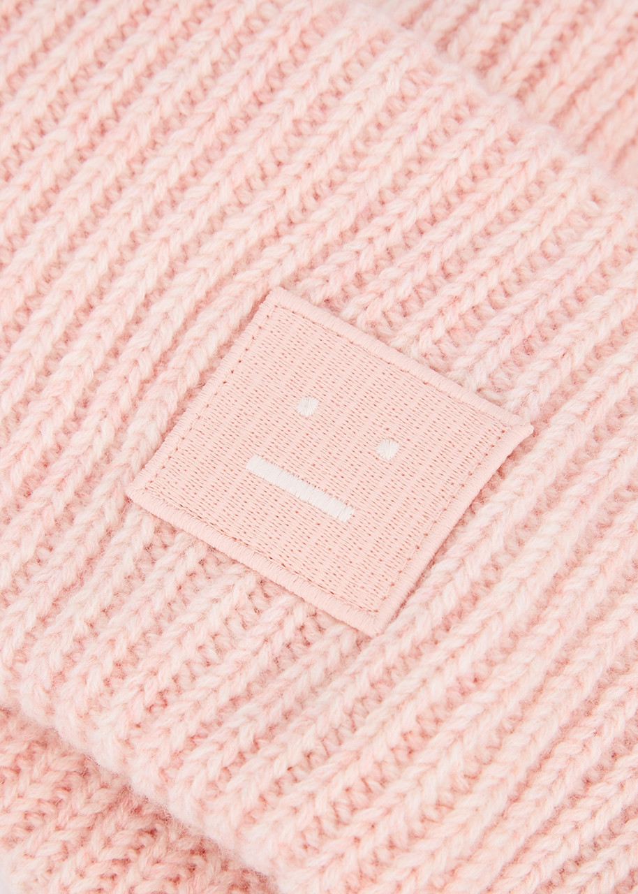  Acne Studios Pansy Ribbed Wool Beanie - Light Pink 
