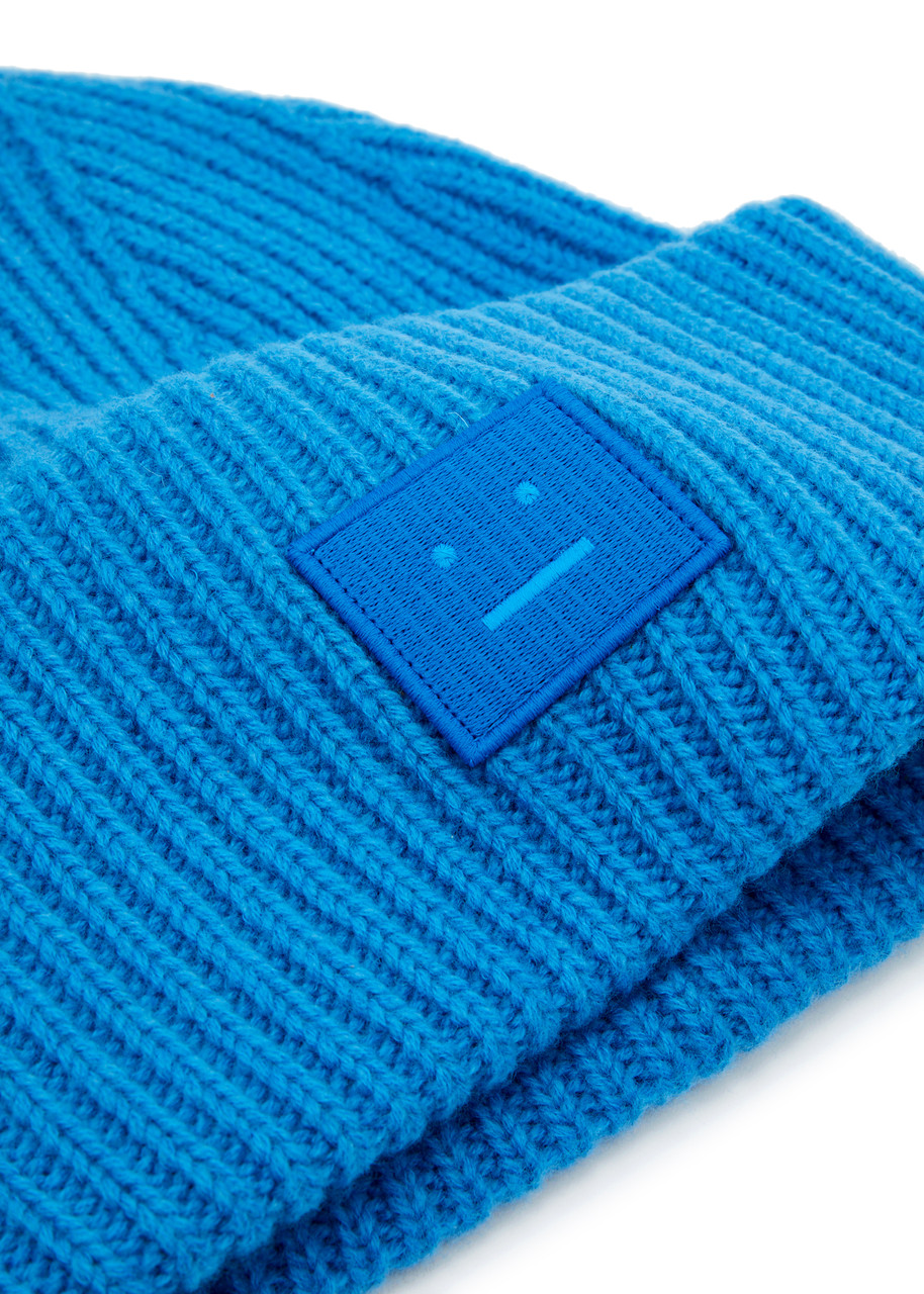  Acne Studios Pansy Ribbed Wool Beanie - Blue 