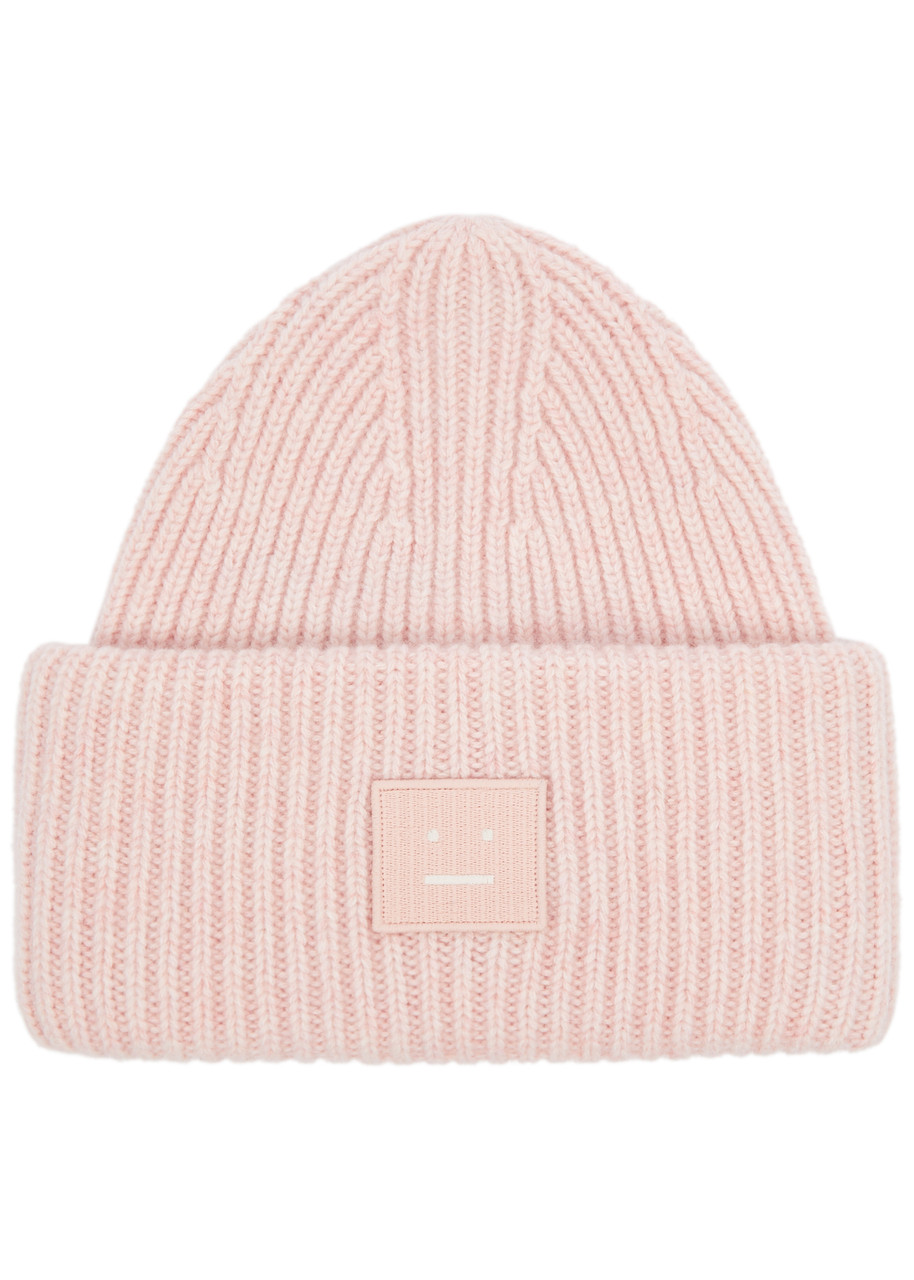 Acne Studios Pansy Ribbed Wool Beanie - Light Pink