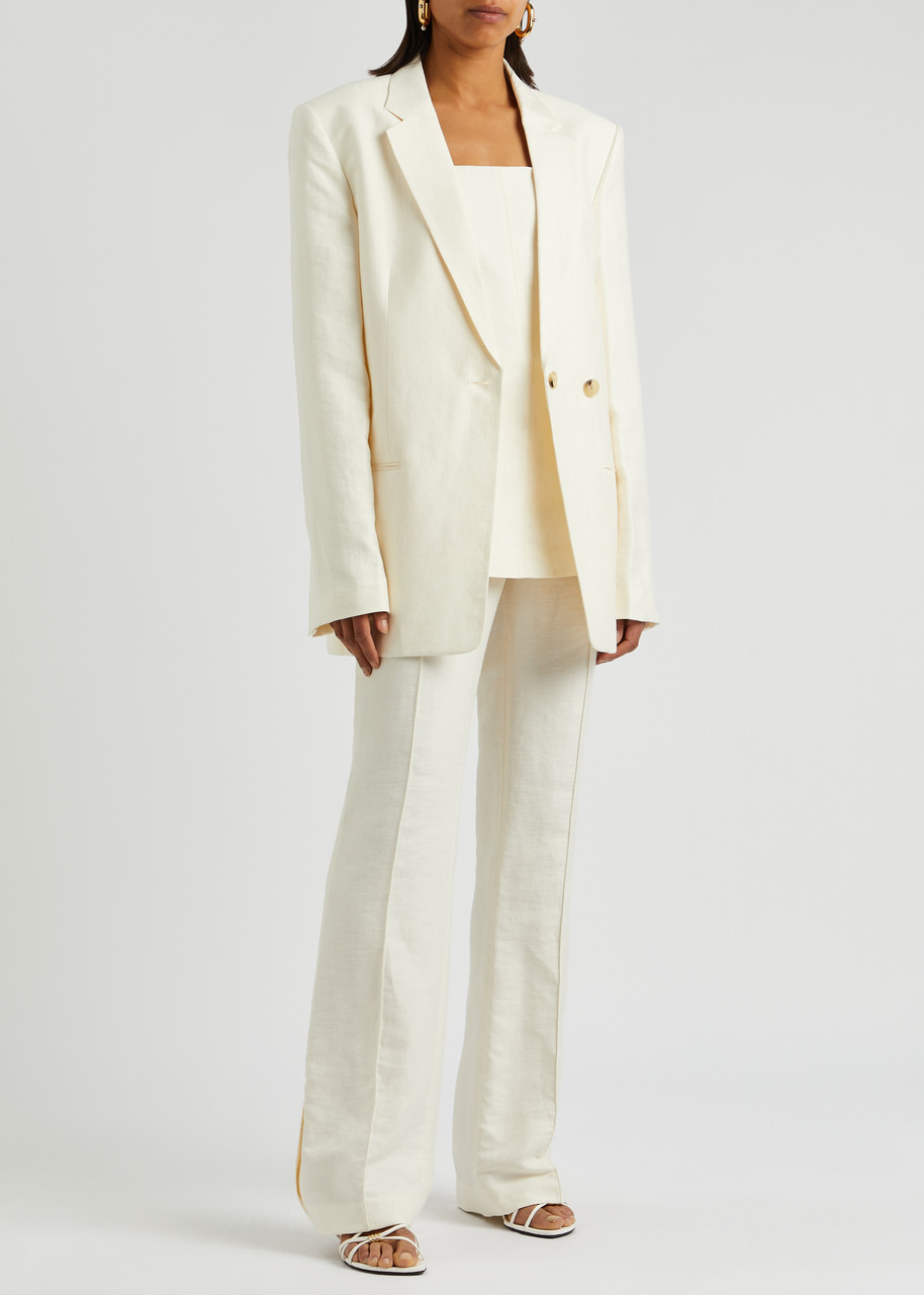  Helmut Lang Linen-blend Blazer - Ivory - 8 