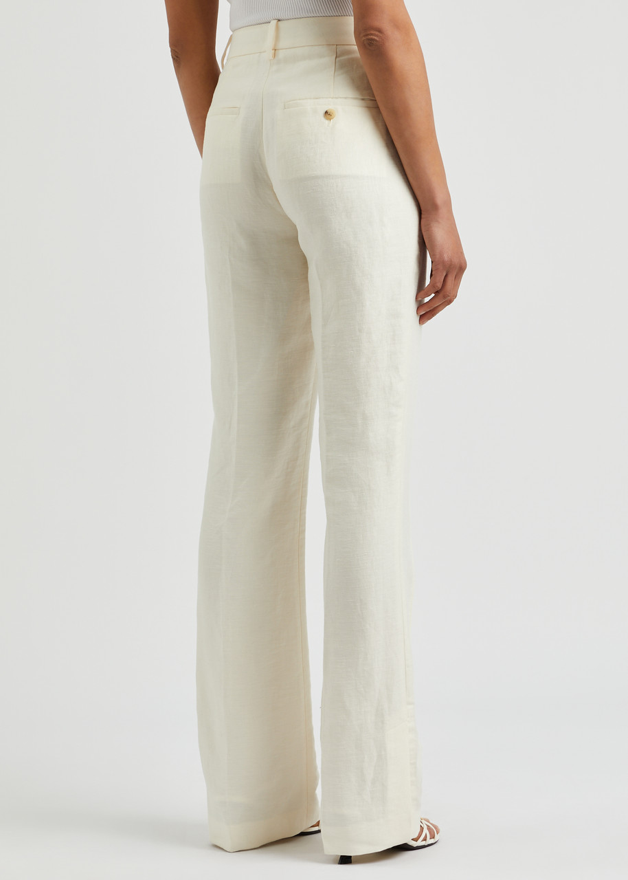  Helmut Lang Slim-leg Linen-blend Trousers - Ivory - 12 
